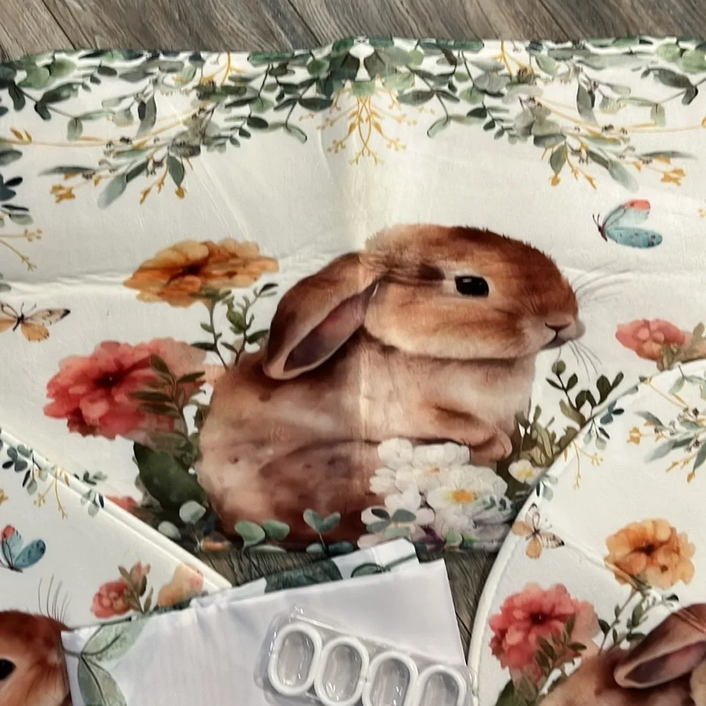 New rabbit shower curtain set